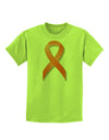 Leukemia Awareness Ribbon - Orange Childrens T-Shirt-Childrens T-Shirt-TooLoud-Lime-Green-X-Small-Davson Sales