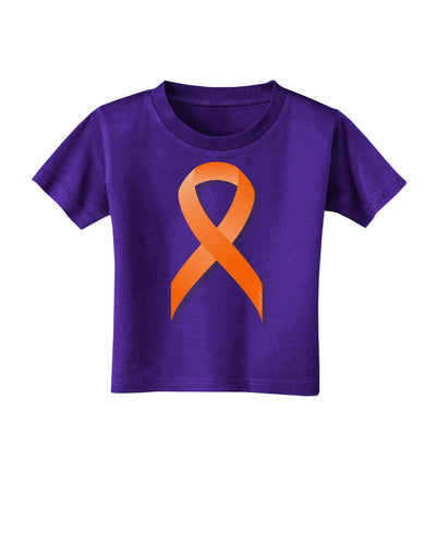 Leukemia Awareness Ribbon - Orange Toddler T-Shirt Dark-Toddler T-Shirt-TooLoud-Purple-2T-Davson Sales