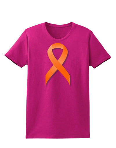 Leukemia Awareness Ribbon - Orange Womens Dark T-Shirt-TooLoud-Hot-Pink-Small-Davson Sales