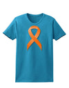 Leukemia Awareness Ribbon - Orange Womens Dark T-Shirt-TooLoud-Turquoise-X-Small-Davson Sales