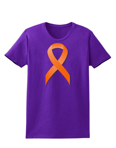 Leukemia Awareness Ribbon - Orange Womens Dark T-Shirt-TooLoud-Purple-X-Small-Davson Sales