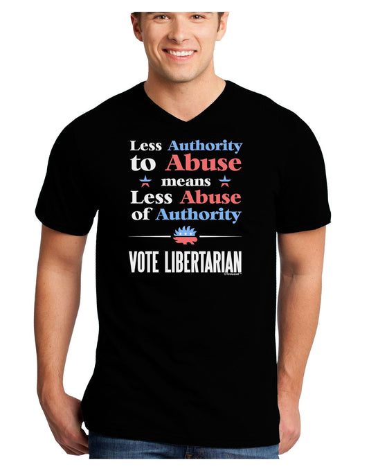Libertarian Against Authority Abuse Adult Dark V-Neck T-Shirt-TooLoud-Black-Small-Davson Sales