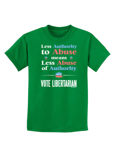 Libertarian Against Authority Abuse Childrens Dark T-Shirt-Childrens T-Shirt-TooLoud-Kelly-Green-X-Small-Davson Sales