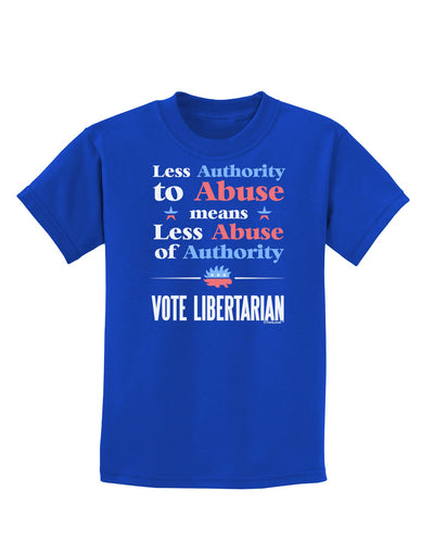 Libertarian Against Authority Abuse Childrens Dark T-Shirt-Childrens T-Shirt-TooLoud-Royal-Blue-X-Small-Davson Sales