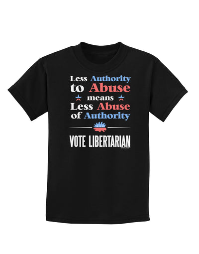 Libertarian Against Authority Abuse Childrens Dark T-Shirt-Childrens T-Shirt-TooLoud-Black-X-Small-Davson Sales