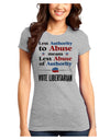 Libertarian Against Authority Abuse Juniors Petite T-Shirt-T-Shirts Juniors Tops-TooLoud-Ash-Gray-Juniors Fitted X-Small-Davson Sales