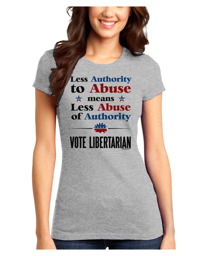 Libertarian Against Authority Abuse Juniors Petite T-Shirt-T-Shirts Juniors Tops-TooLoud-Ash-Gray-Juniors Fitted X-Small-Davson Sales