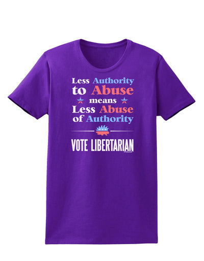 Libertarian Against Authority Abuse Womens Dark T-Shirt-TooLoud-Purple-X-Small-Davson Sales