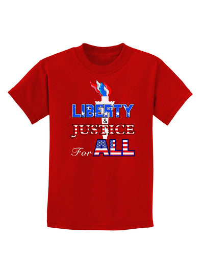 Liberty and Justice for All Childrens Dark T-Shirt-Childrens T-Shirt-TooLoud-Red-X-Small-Davson Sales