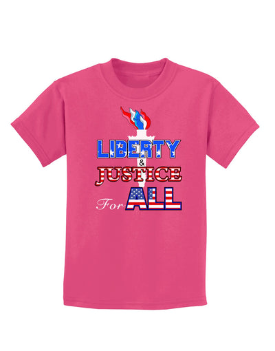 Liberty and Justice for All Childrens Dark T-Shirt-Childrens T-Shirt-TooLoud-Sangria-X-Small-Davson Sales