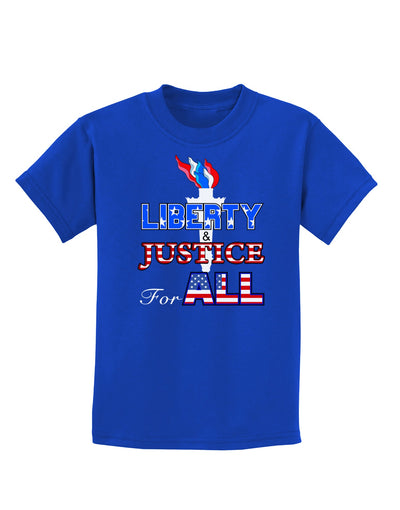 Liberty and Justice for All Childrens Dark T-Shirt-Childrens T-Shirt-TooLoud-Royal-Blue-X-Small-Davson Sales