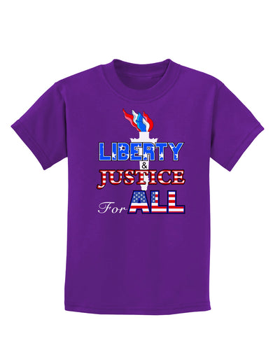 Liberty and Justice for All Childrens Dark T-Shirt-Childrens T-Shirt-TooLoud-Purple-X-Small-Davson Sales