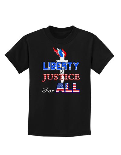 Liberty and Justice for All Childrens Dark T-Shirt-Childrens T-Shirt-TooLoud-Black-X-Small-Davson Sales