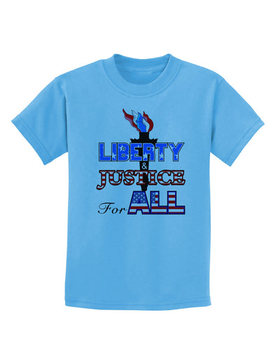 Liberty and Justice for All Childrens T-Shirt-Childrens T-Shirt-TooLoud-Aquatic-Blue-X-Small-Davson Sales