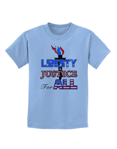 Liberty and Justice for All Childrens T-Shirt-Childrens T-Shirt-TooLoud-Light-Blue-X-Small-Davson Sales