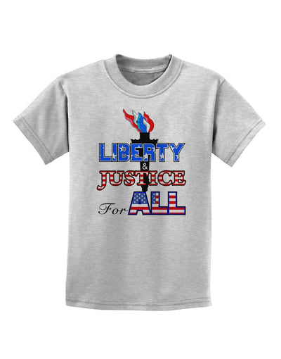 Liberty and Justice for All Childrens T-Shirt-Childrens T-Shirt-TooLoud-AshGray-X-Small-Davson Sales