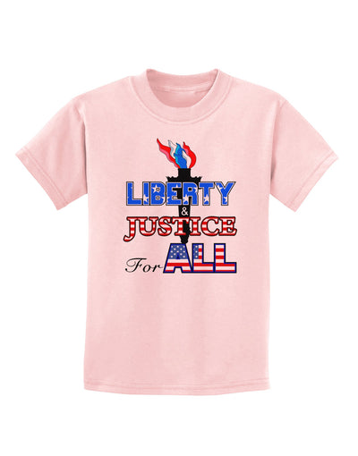 Liberty and Justice for All Childrens T-Shirt-Childrens T-Shirt-TooLoud-PalePink-X-Small-Davson Sales