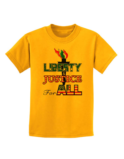 Liberty and Justice for All Childrens T-Shirt-Childrens T-Shirt-TooLoud-Gold-X-Small-Davson Sales