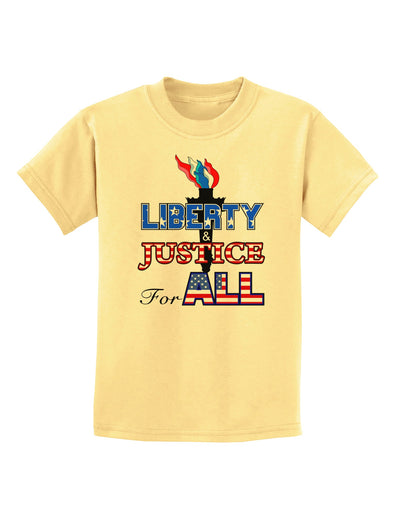 Liberty and Justice for All Childrens T-Shirt-Childrens T-Shirt-TooLoud-Daffodil-Yellow-X-Small-Davson Sales