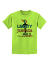 Liberty and Justice for All Childrens T-Shirt-Childrens T-Shirt-TooLoud-Lime-Green-X-Small-Davson Sales