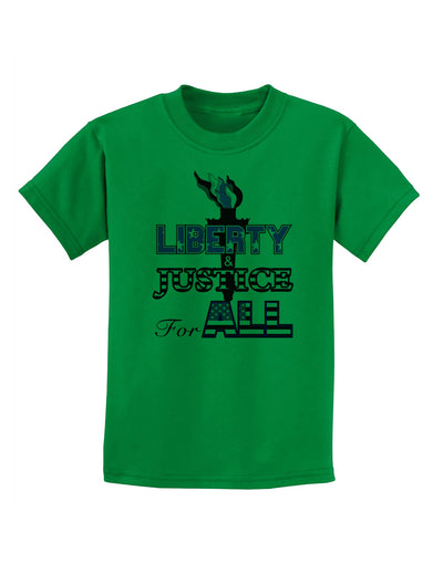 Liberty and Justice for All Childrens T-Shirt-Childrens T-Shirt-TooLoud-Kelly-Green-X-Small-Davson Sales