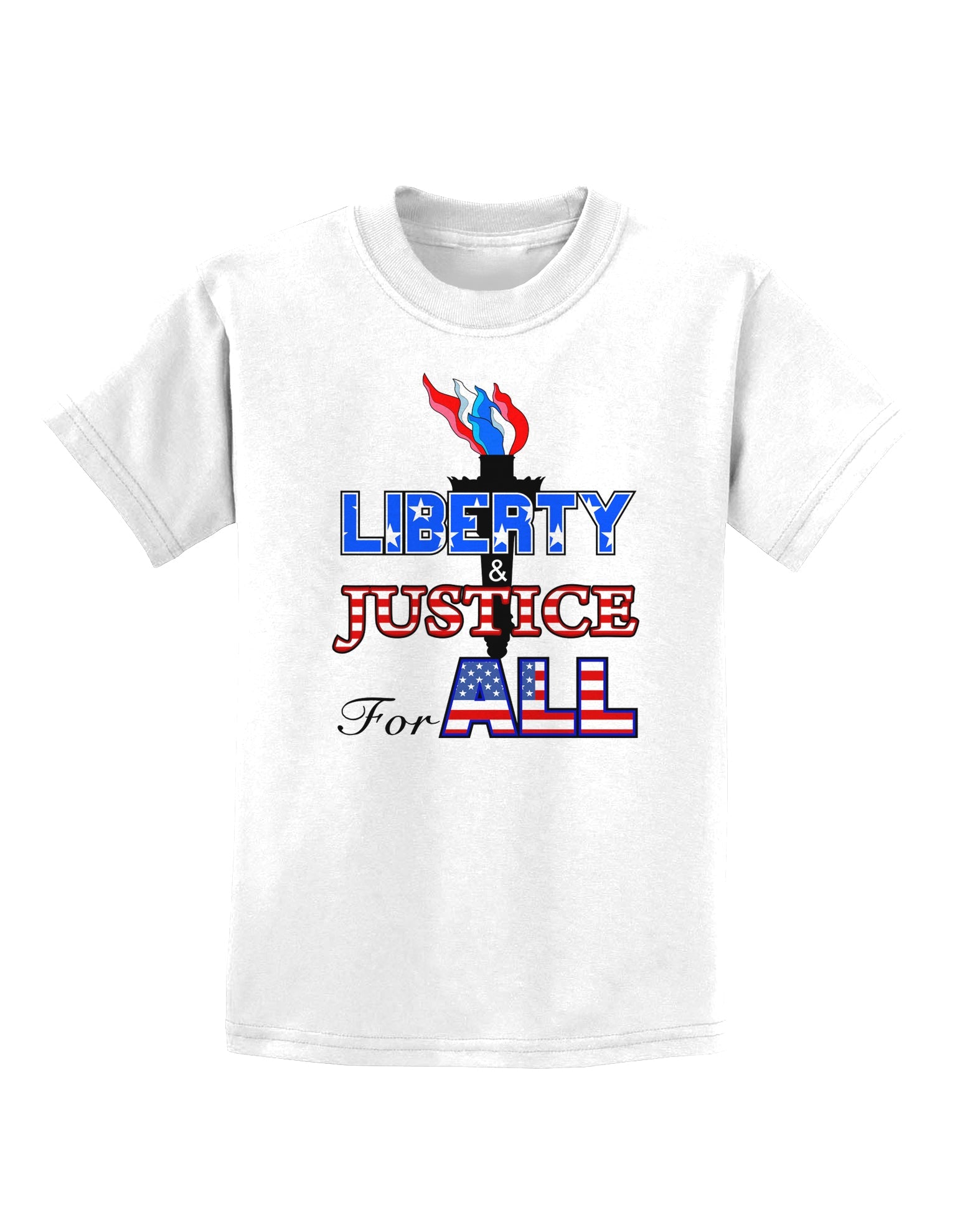 Liberty and Justice for All Childrens T-Shirt-Childrens T-Shirt-TooLoud-White-X-Small-Davson Sales