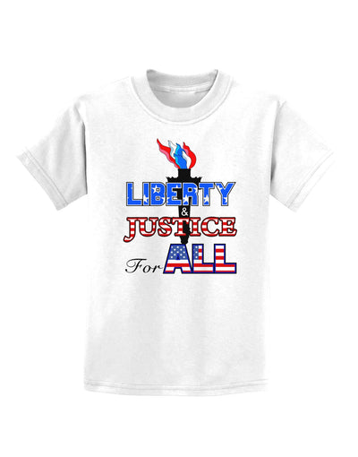 Liberty and Justice for All Childrens T-Shirt-Childrens T-Shirt-TooLoud-White-X-Small-Davson Sales