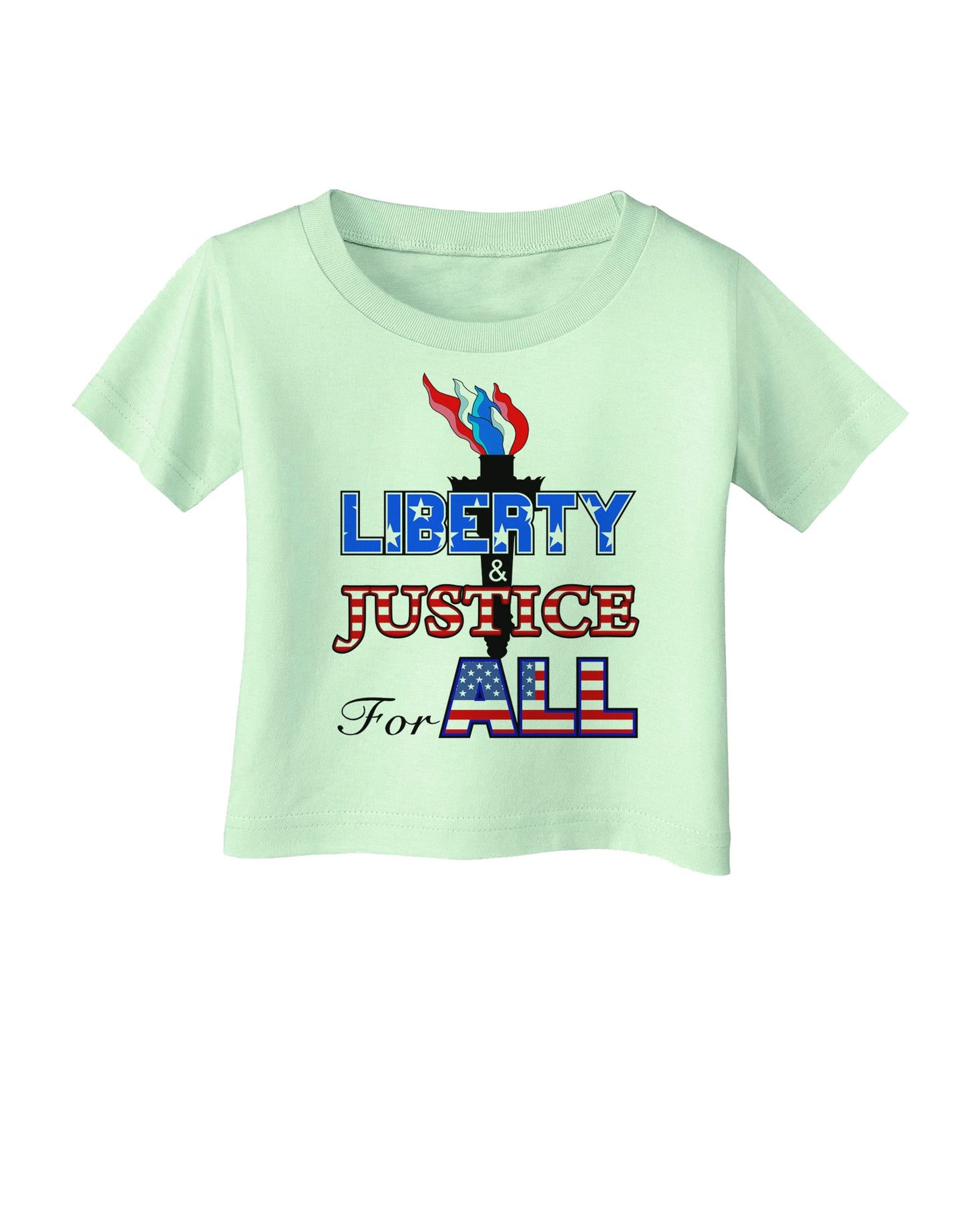 Liberty and Justice for All Infant T-Shirt-Infant T-Shirt-TooLoud-Light-Green-06-Months-Davson Sales