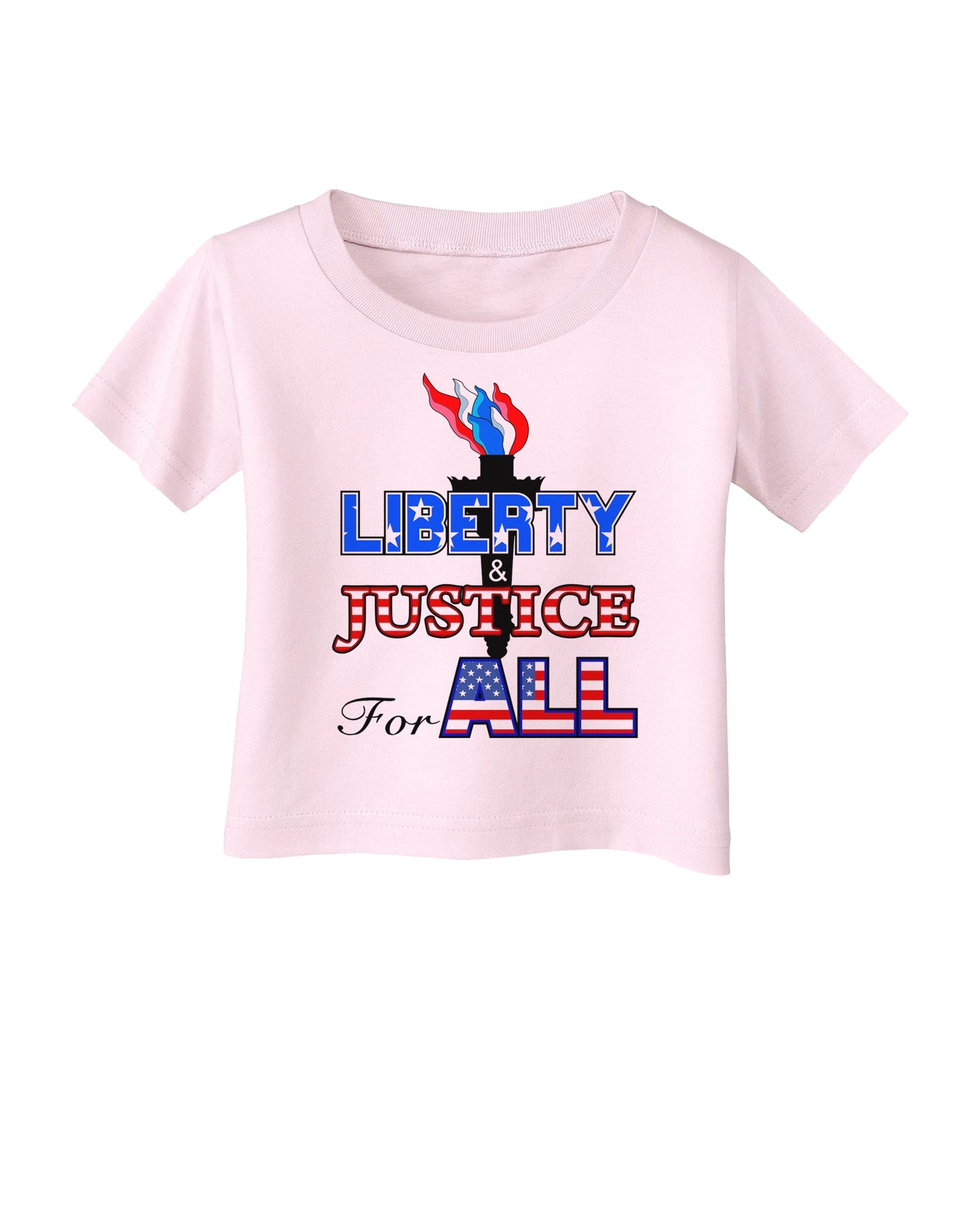 Liberty and Justice for All Infant T-Shirt-Infant T-Shirt-TooLoud-Light-Pink-06-Months-Davson Sales
