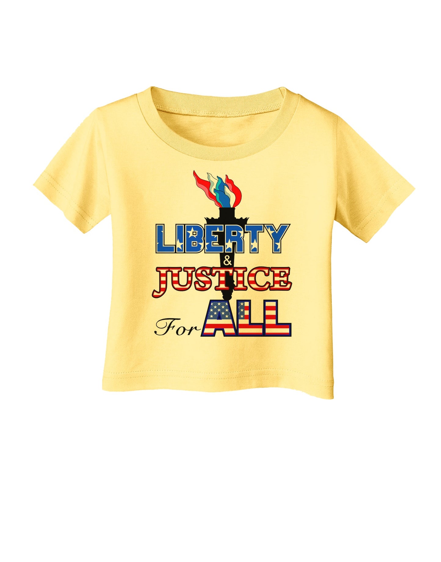 Liberty and Justice for All Infant T-Shirt-Infant T-Shirt-TooLoud-Daffodil-Yellow-06-Months-Davson Sales