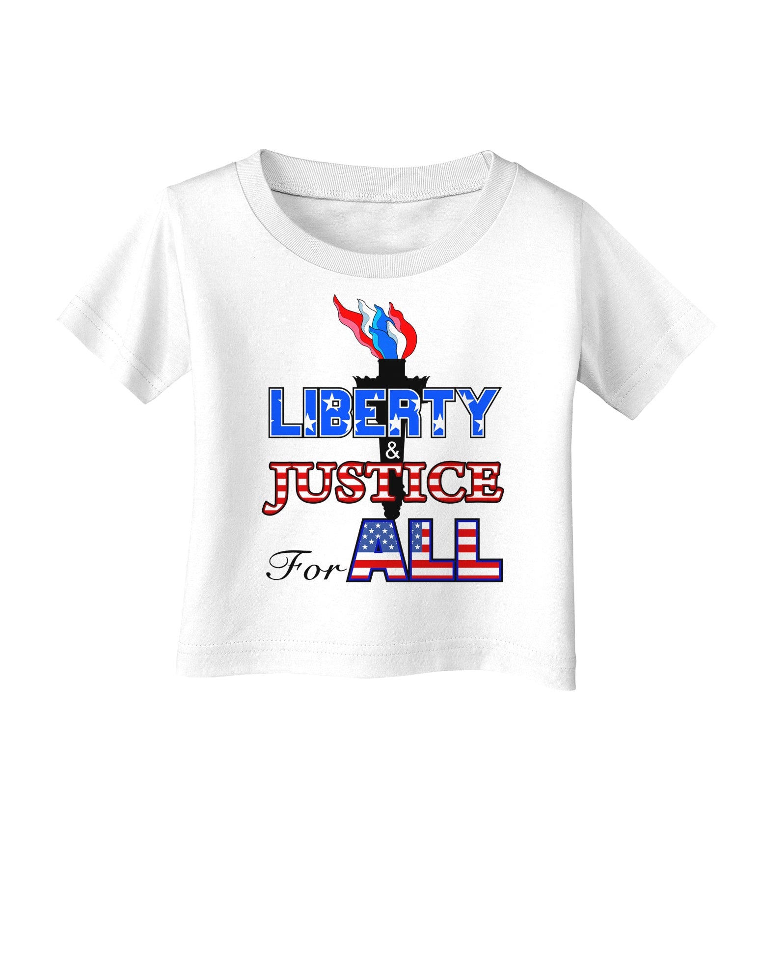 Liberty and Justice for All Infant T-Shirt-Infant T-Shirt-TooLoud-White-06-Months-Davson Sales