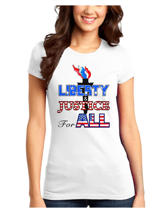 Liberty and Justice for All Juniors T-Shirt-Womens Juniors T-Shirt-TooLoud-White-Juniors Fitted XS-Davson Sales