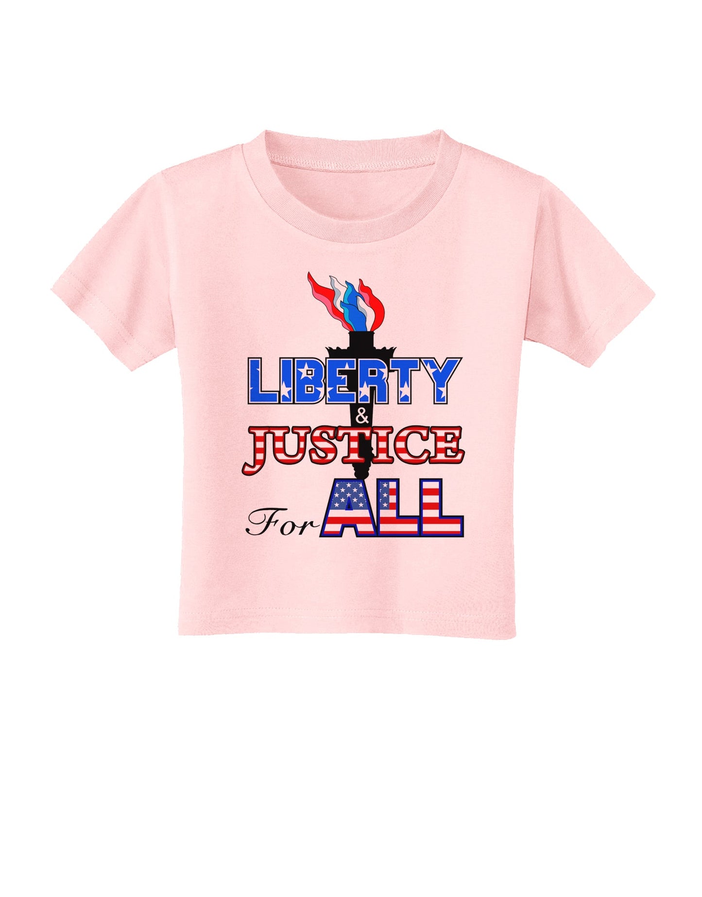 Liberty and Justice for All Toddler T-Shirt-Toddler T-Shirt-TooLoud-Light-Pink-2T-Davson Sales