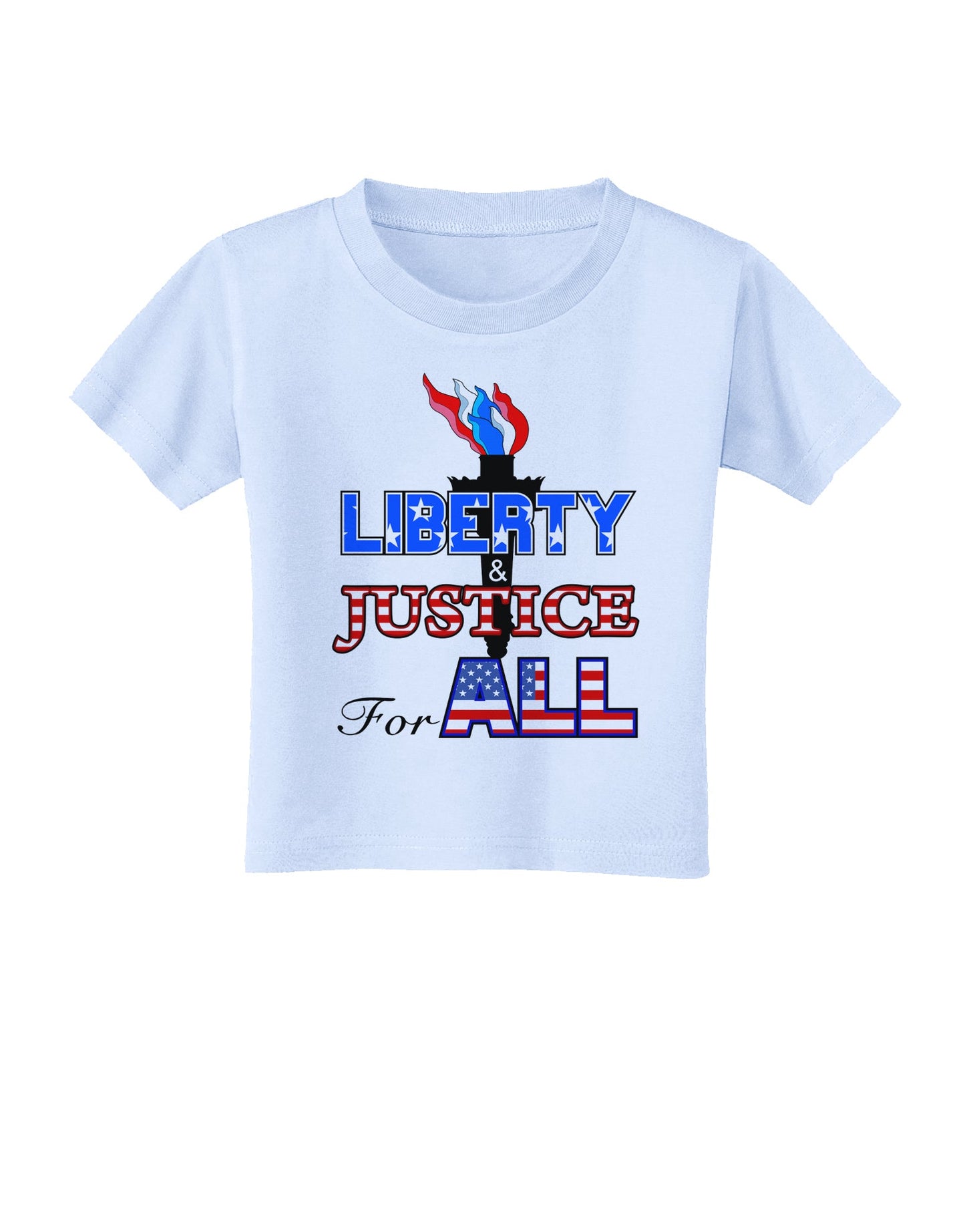 Liberty and Justice for All Toddler T-Shirt-Toddler T-Shirt-TooLoud-Light-Blue-2T-Davson Sales
