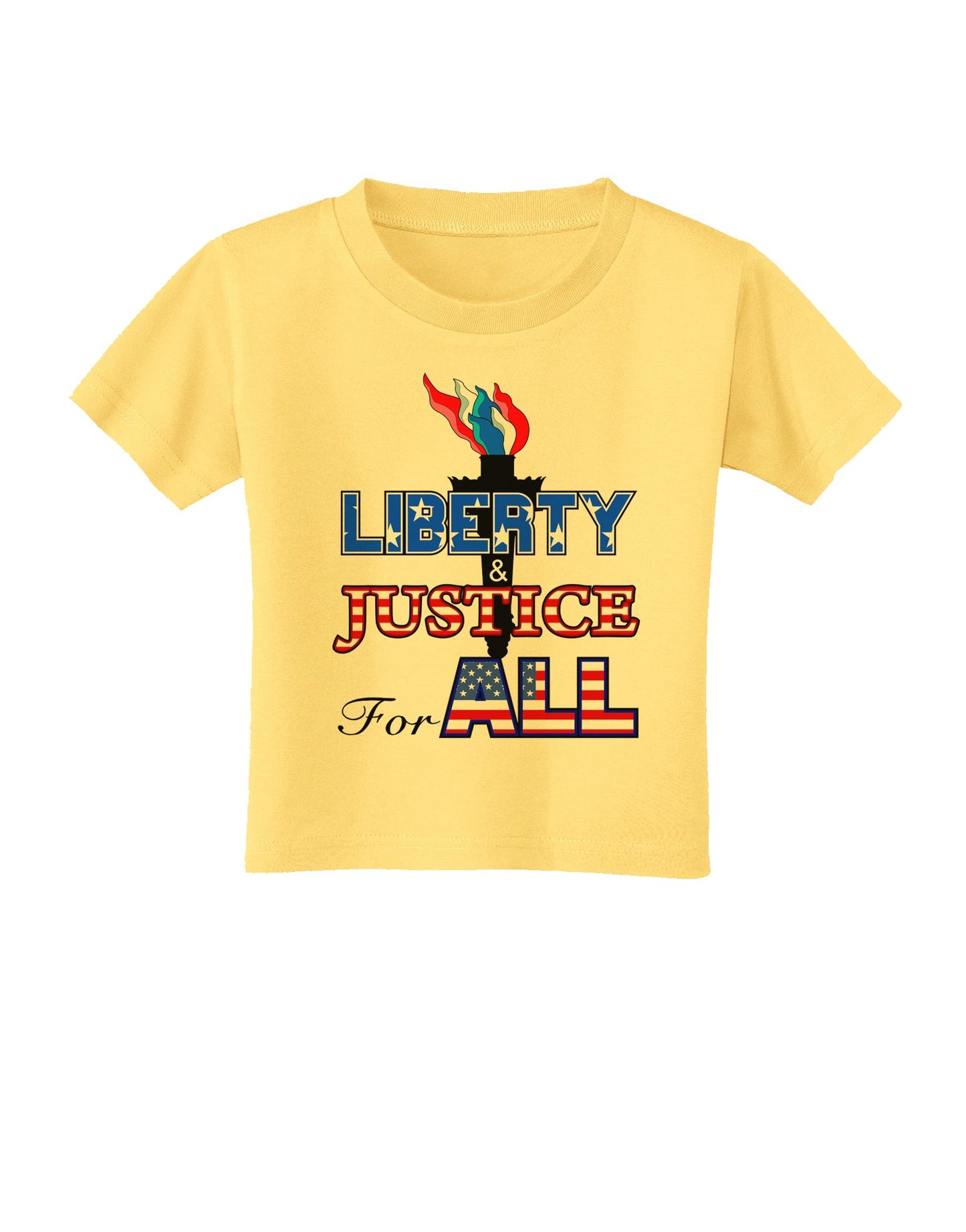 Liberty and Justice for All Toddler T-Shirt-Toddler T-Shirt-TooLoud-Daffodil-Yellow-2T-Davson Sales
