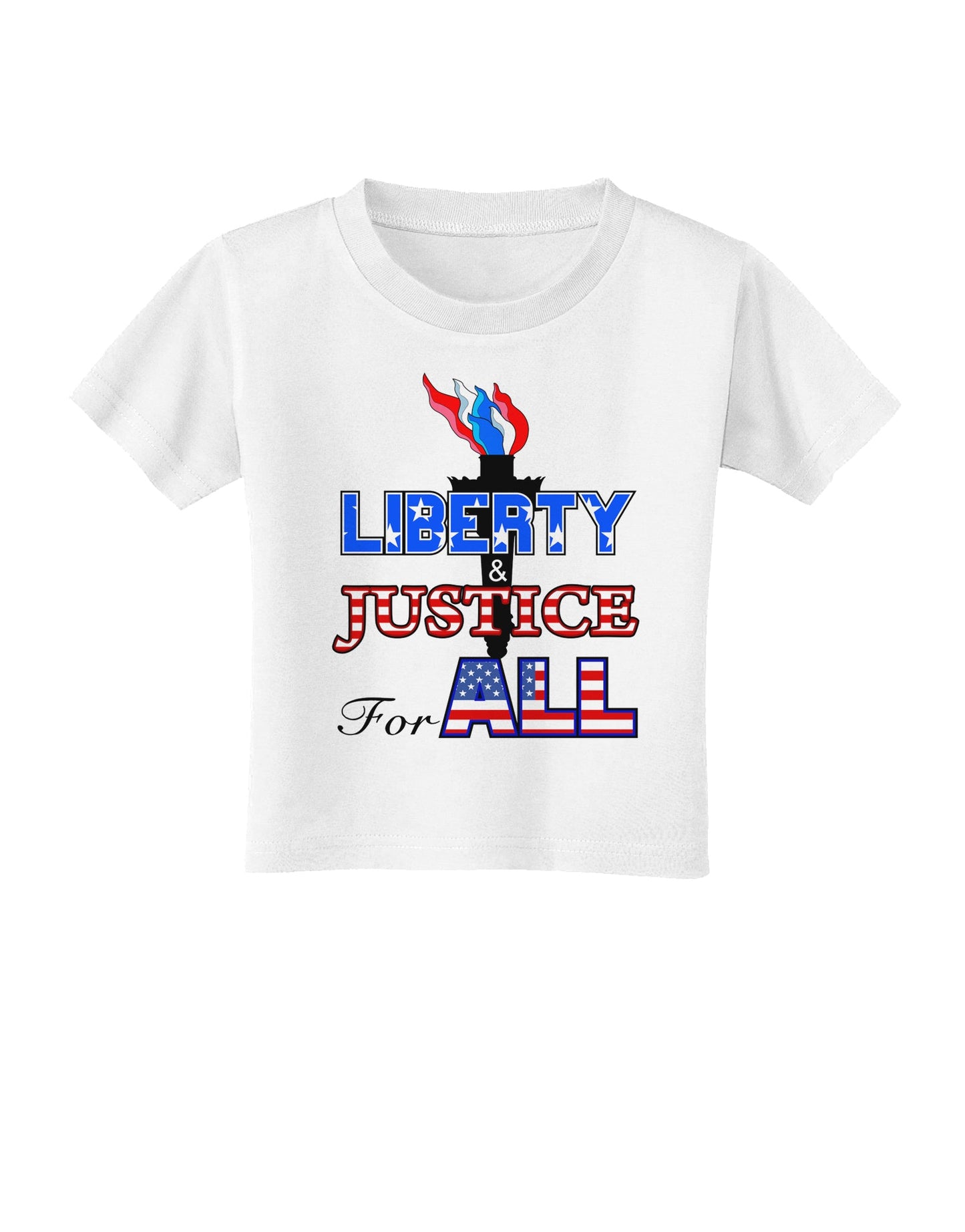 Liberty and Justice for All Toddler T-Shirt-Toddler T-Shirt-TooLoud-White-2T-Davson Sales