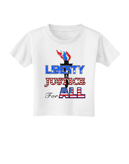 Liberty and Justice for All Toddler T-Shirt-Toddler T-Shirt-TooLoud-White-2T-Davson Sales
