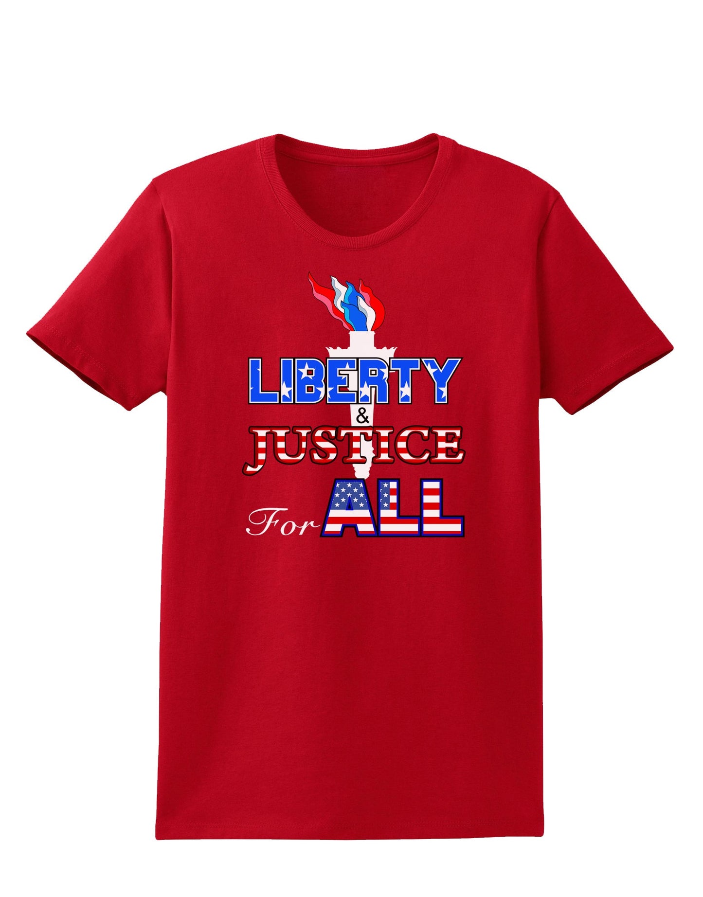 Liberty and Justice for All Womens Dark T-Shirt-TooLoud-Red-X-Small-Davson Sales