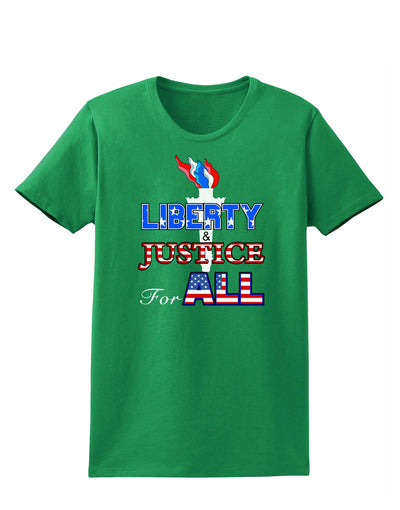Liberty and Justice for All Womens Dark T-Shirt-TooLoud-Kelly-Green-X-Small-Davson Sales