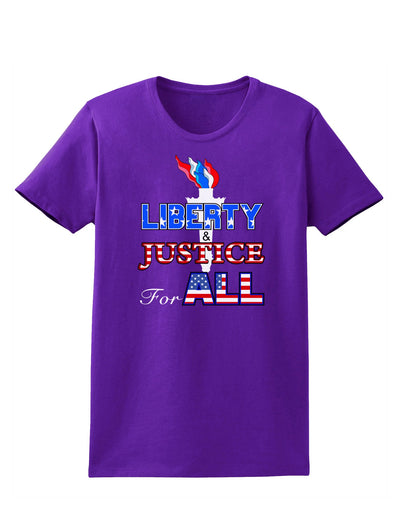 Liberty and Justice for All Womens Dark T-Shirt-TooLoud-Purple-X-Small-Davson Sales