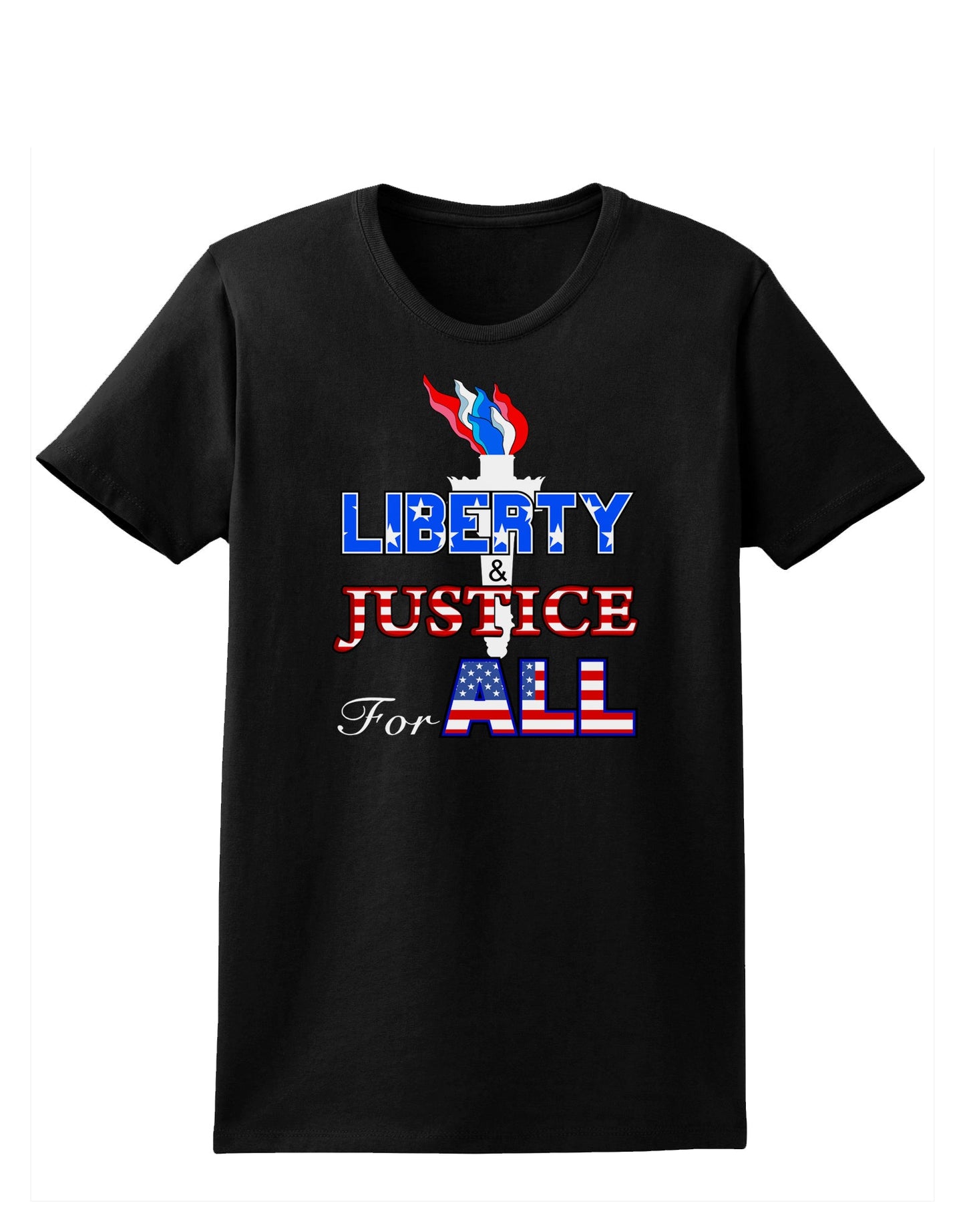 Liberty and Justice for All Womens Dark T-Shirt-TooLoud-Black-X-Small-Davson Sales