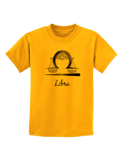 Libra Symbol Childrens T-Shirt-Childrens T-Shirt-TooLoud-Gold-X-Small-Davson Sales