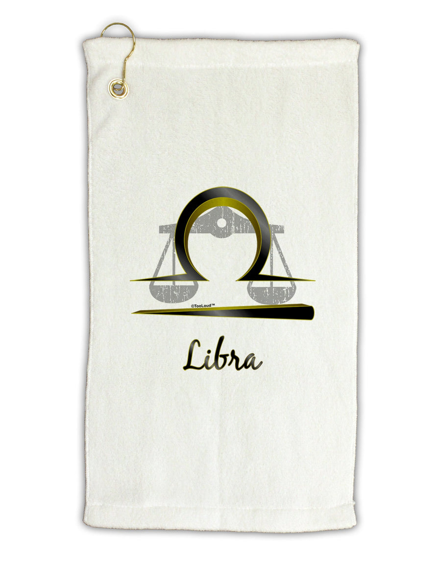 Libra Symbol Micro Terry Gromet Golf Towel 16 x 25 inch-Golf Towel-TooLoud-White-Davson Sales