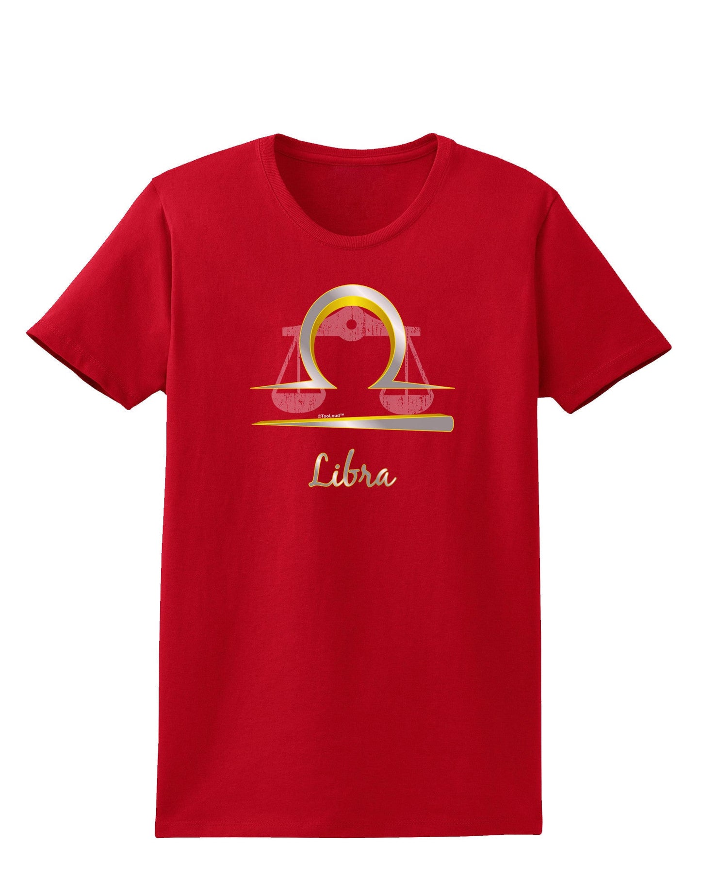 Libra Symbol Womens Dark T-Shirt-TooLoud-Red-X-Small-Davson Sales