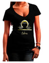 Libra Symbol Womens V-Neck Dark T-Shirt-Womens V-Neck T-Shirts-TooLoud-Black-Juniors Fitted Small-Davson Sales