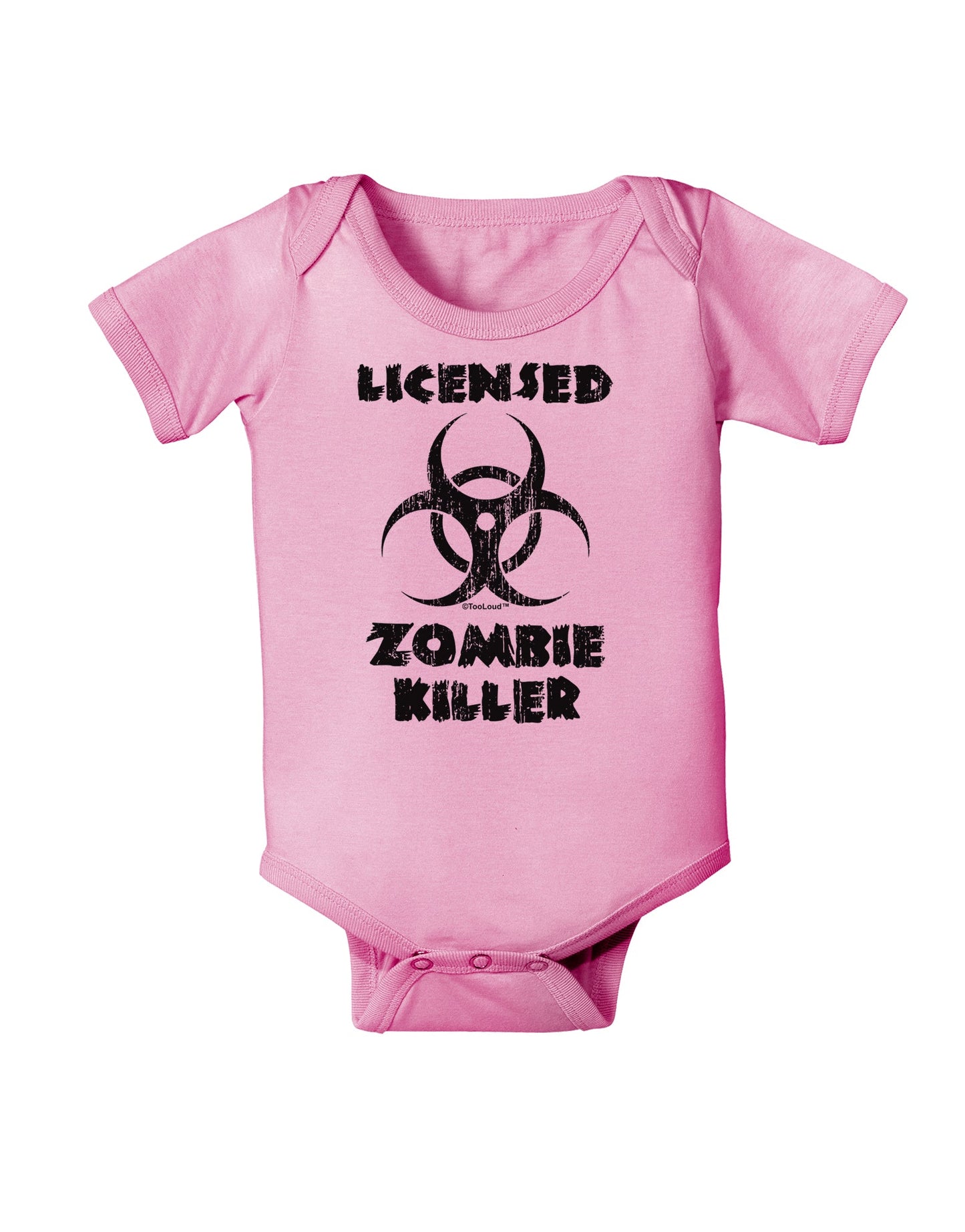 Licensed Zombie Killer - Biohazard Baby Romper Bodysuit by TooLoud-Baby Romper-TooLoud-Light-Pink-06-Months-Davson Sales