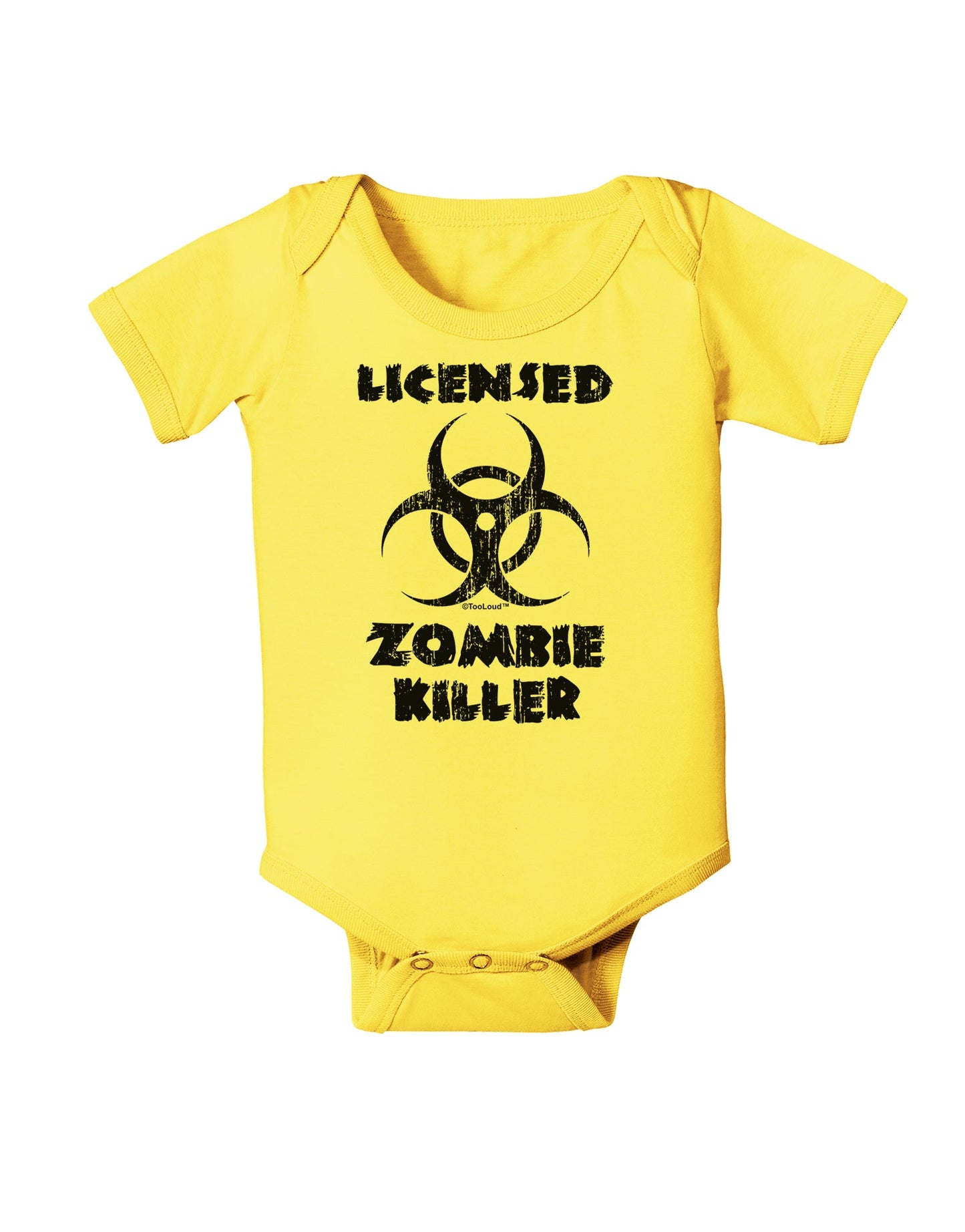 Licensed Zombie Killer - Biohazard Baby Romper Bodysuit by TooLoud-Baby Romper-TooLoud-Yellow-06-Months-Davson Sales