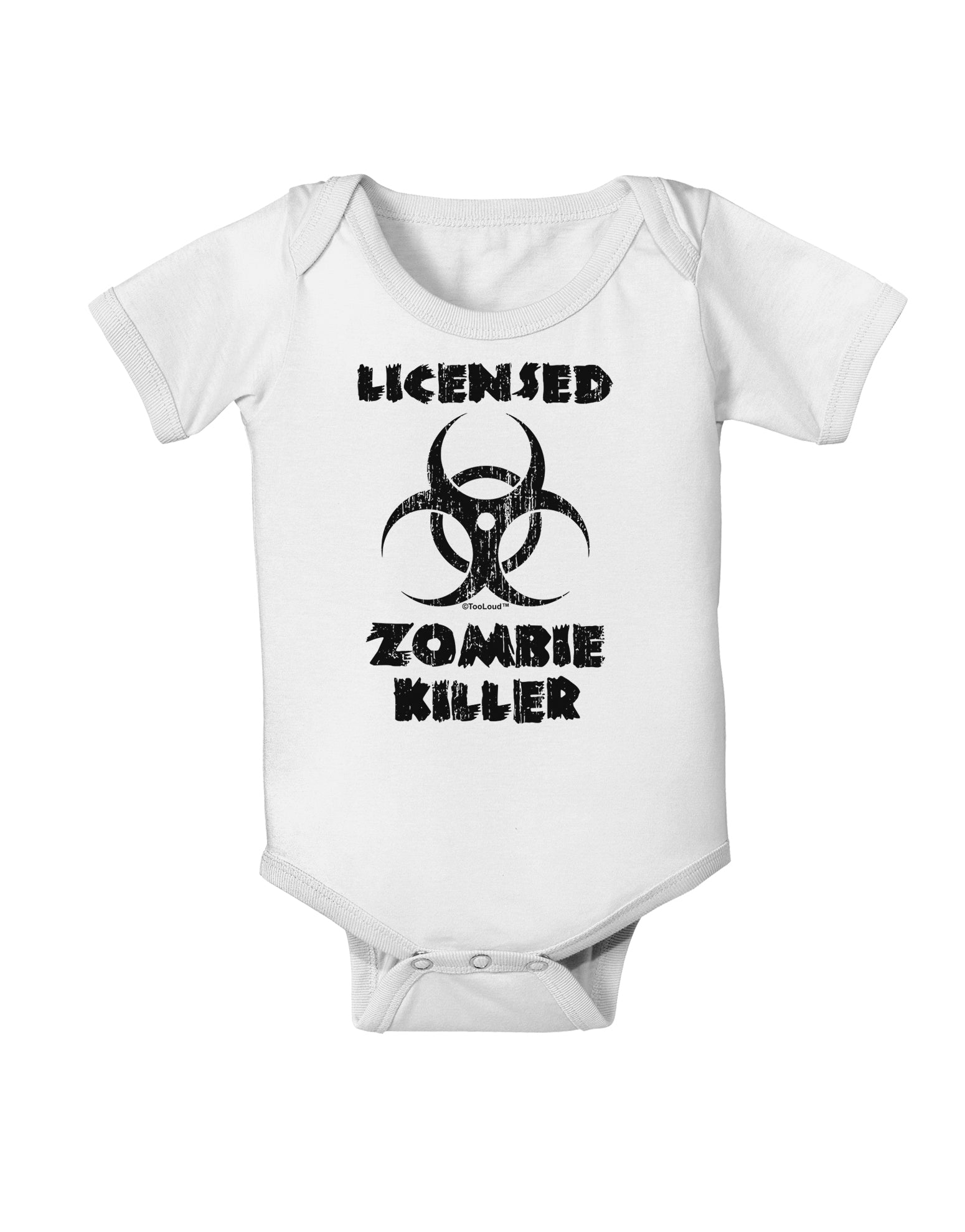 Licensed Zombie Killer - Biohazard Baby Romper Bodysuit by TooLoud-Baby Romper-TooLoud-White-06-Months-Davson Sales