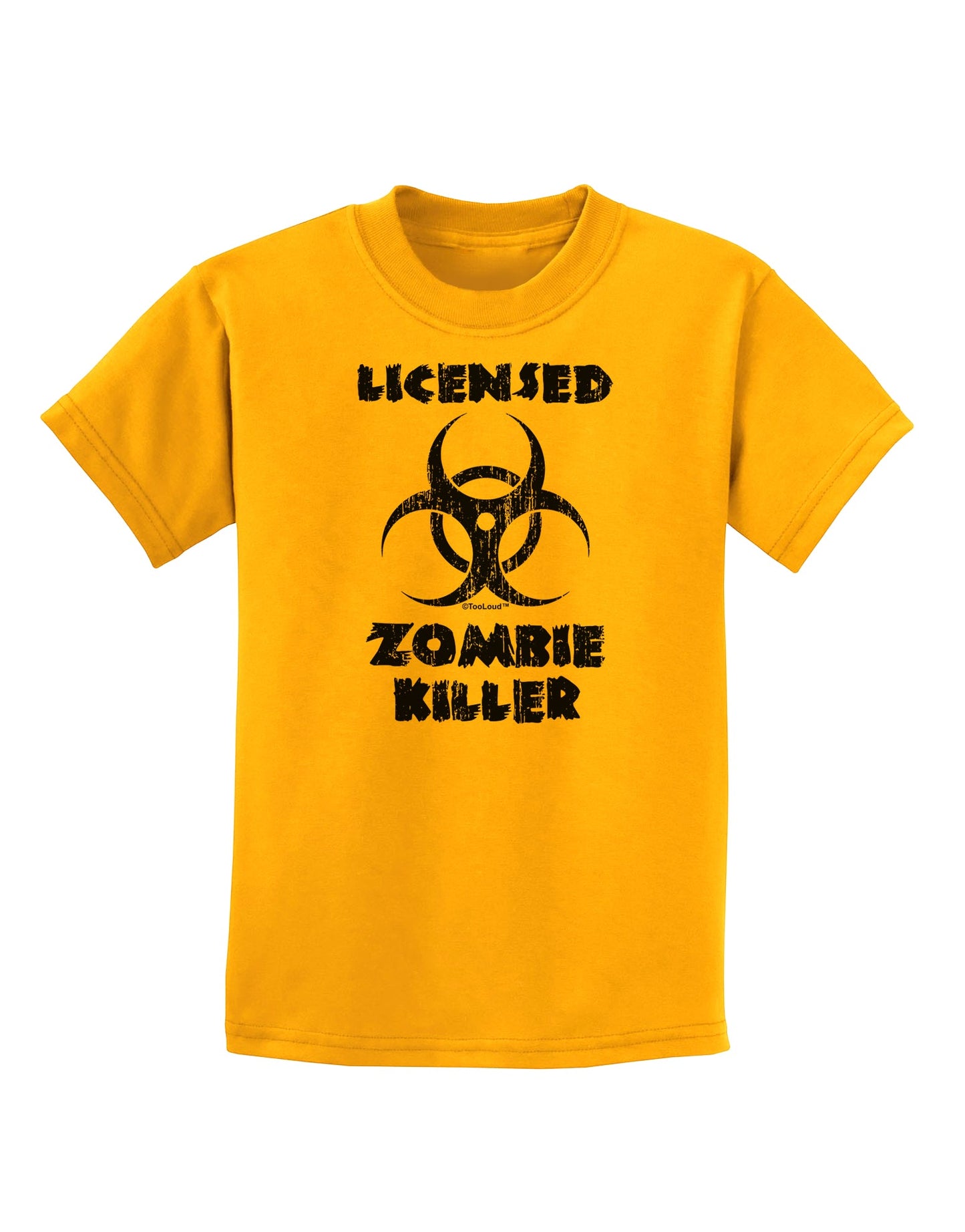 Licensed Zombie Killer - Biohazard Childrens T-Shirt by TooLoud-Childrens T-Shirt-TooLoud-Gold-X-Small-Davson Sales