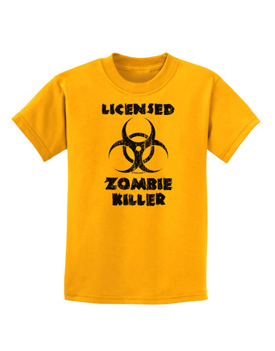 Licensed Zombie Killer - Biohazard Childrens T-Shirt by TooLoud-Childrens T-Shirt-TooLoud-Gold-X-Small-Davson Sales